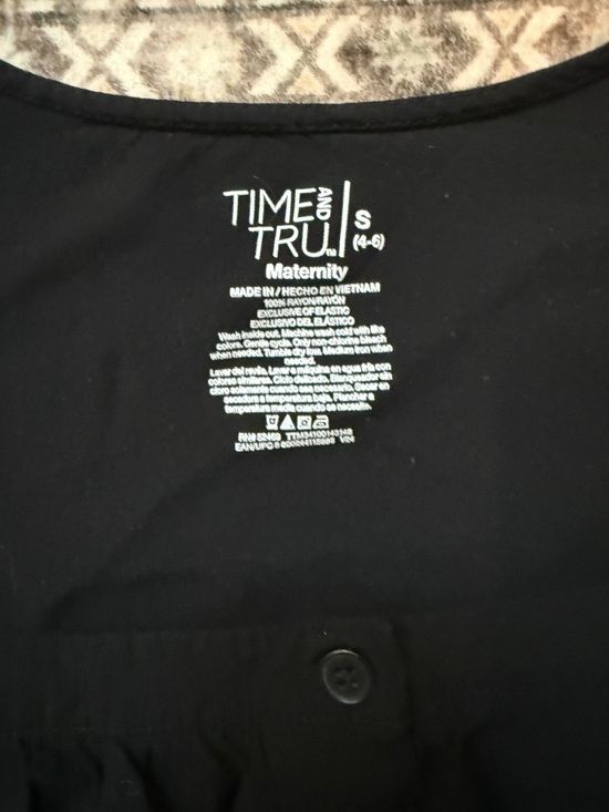 BUNDLE! Time and Tru Boho Peasant Square Neck Maternity Blouse -Olive & Black-S - Picture 4 of 5